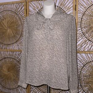 Jones New York Tie Neck Animal Print Blouse